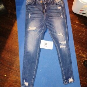 KanCan Women's Skinny Jeans - Distressed Blue